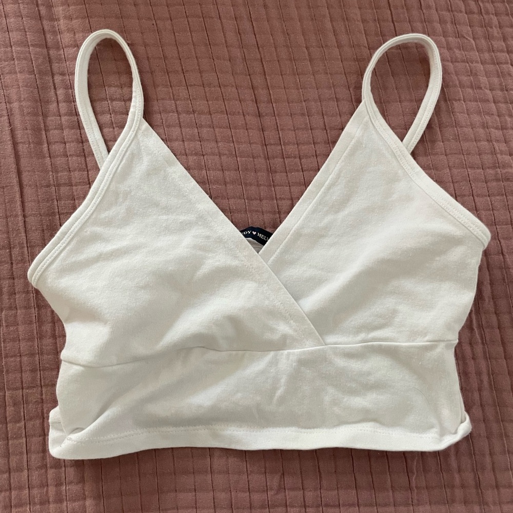 Cream Wrap Crop Top